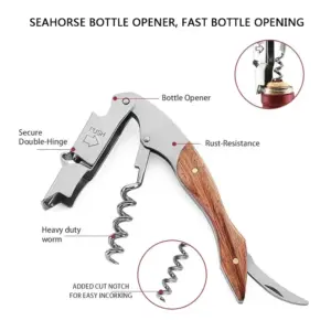 Elegant Stainless Steel and Pear Wood Wine Opener 9 S557672c94f9743088a463f83ffda3554t