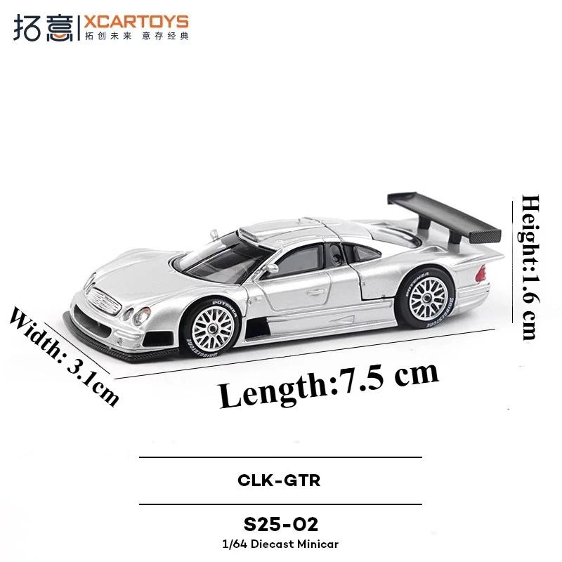 Silver CLK-GTR Diecast Model 1/64 Scale 2 Silver CLK-GTR Diecast Model 1/64 Scale - Image 2
