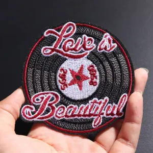 Embroidered Vinyl Record Style Patch 8.6 cm