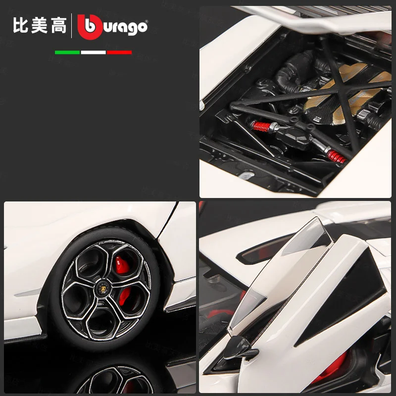 White Lamborghini Countach LPI800-4 Diecast Model 3 White Lamborghini Countach LPI800-4 Diecast Model - Image 3