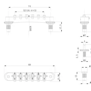 Adjustable Roller Tune-O-Matic Bridge for Guitars 11 S55dff954452e4300a53c3ae75c2bc7e1H
