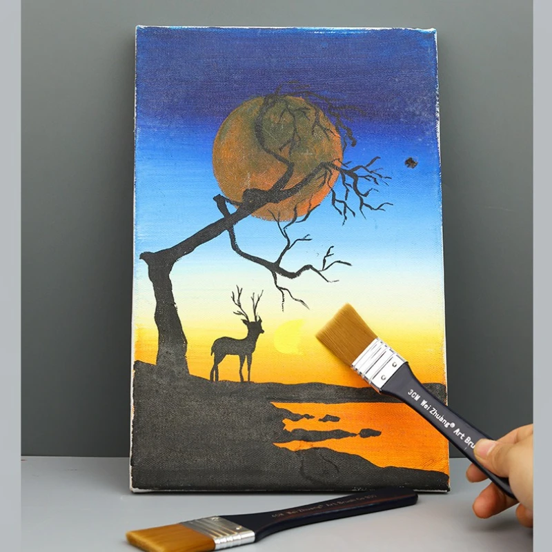 Flat Bright Artist Paint Brushes Set 1 Flat Bright Artist Paint Brushes Set