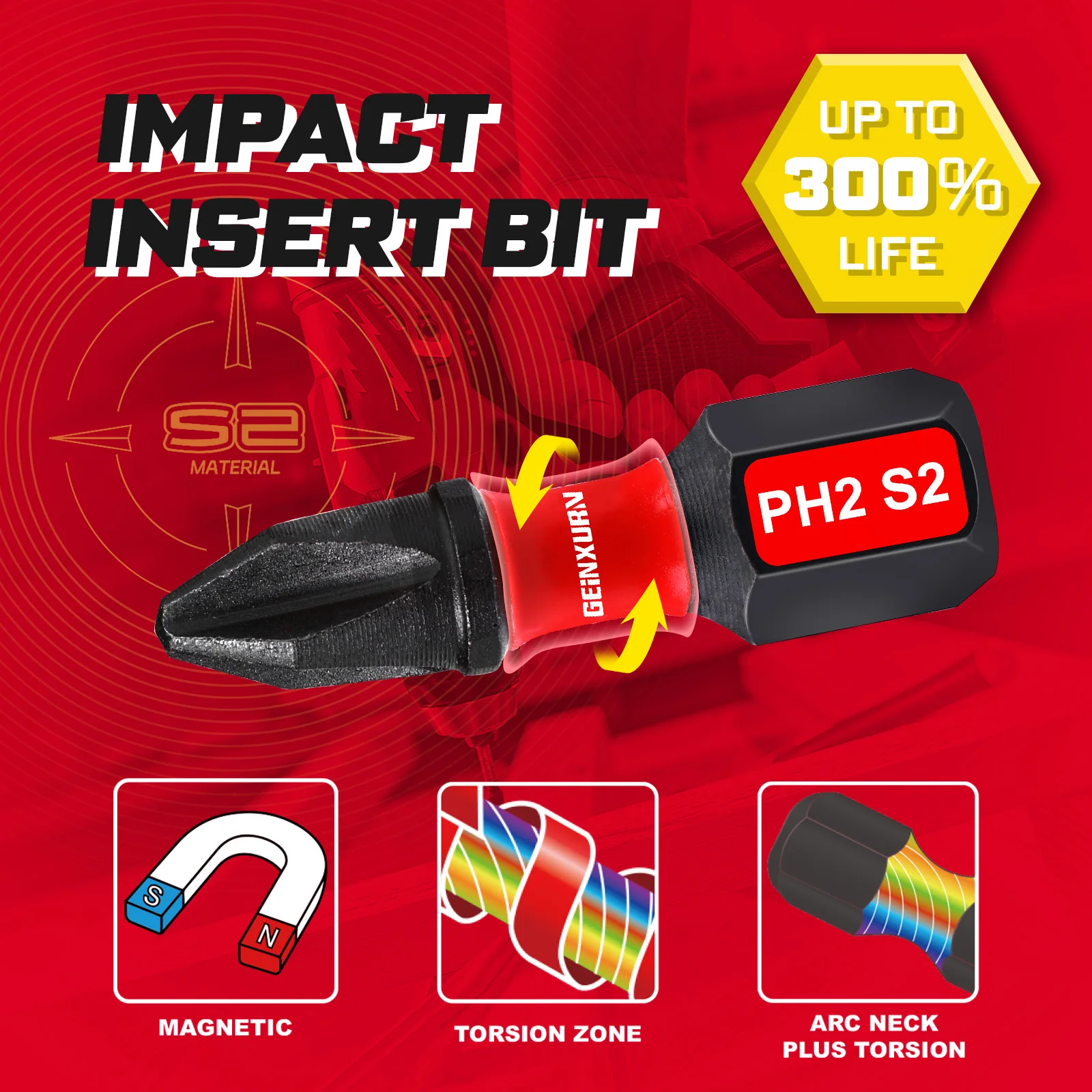 Impact Screwdriver Bits Set with Magnetic Holder 3 Impact Screwdriver Bits Set with Magnetic Holder - Image 3