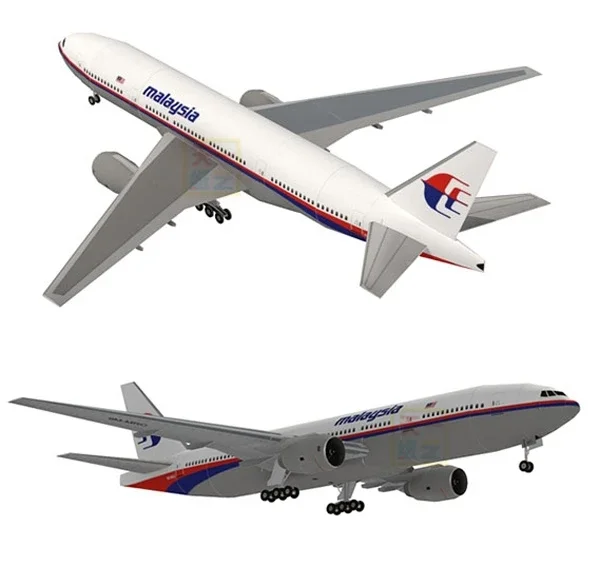 Malaysia Airlines MH370 Boeing 777-200 Paper Model 3 Malaysia Airlines MH370 Boeing 777-200 Paper Model - Image 3