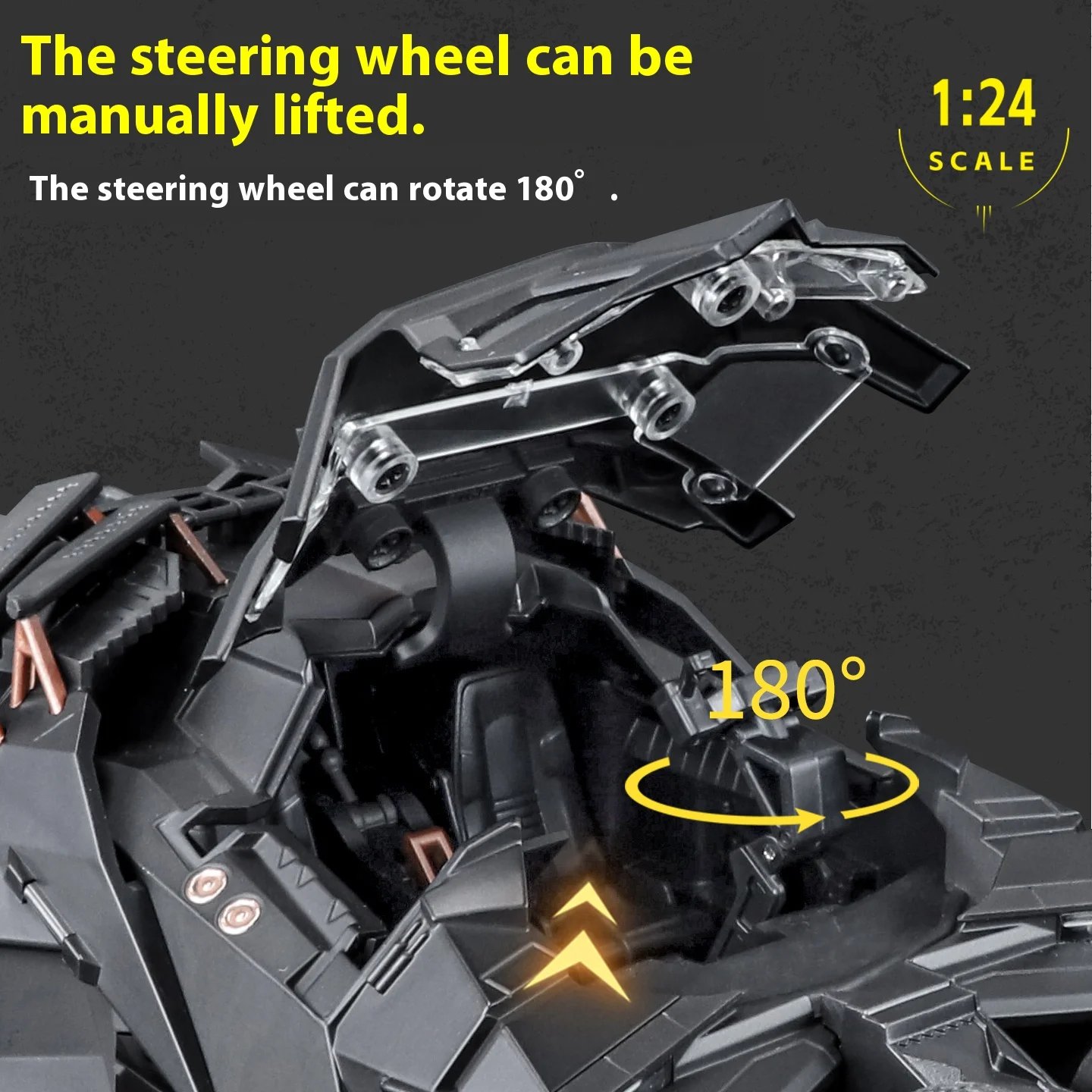 Dark Knight Batmobile 1:24 Alloy Model 6 Dark Knight Batmobile 1:24 Alloy Model - Image 6