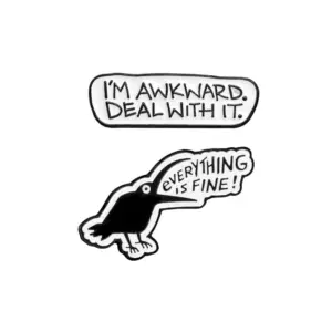 Funny Self Deprecating Brooch Set