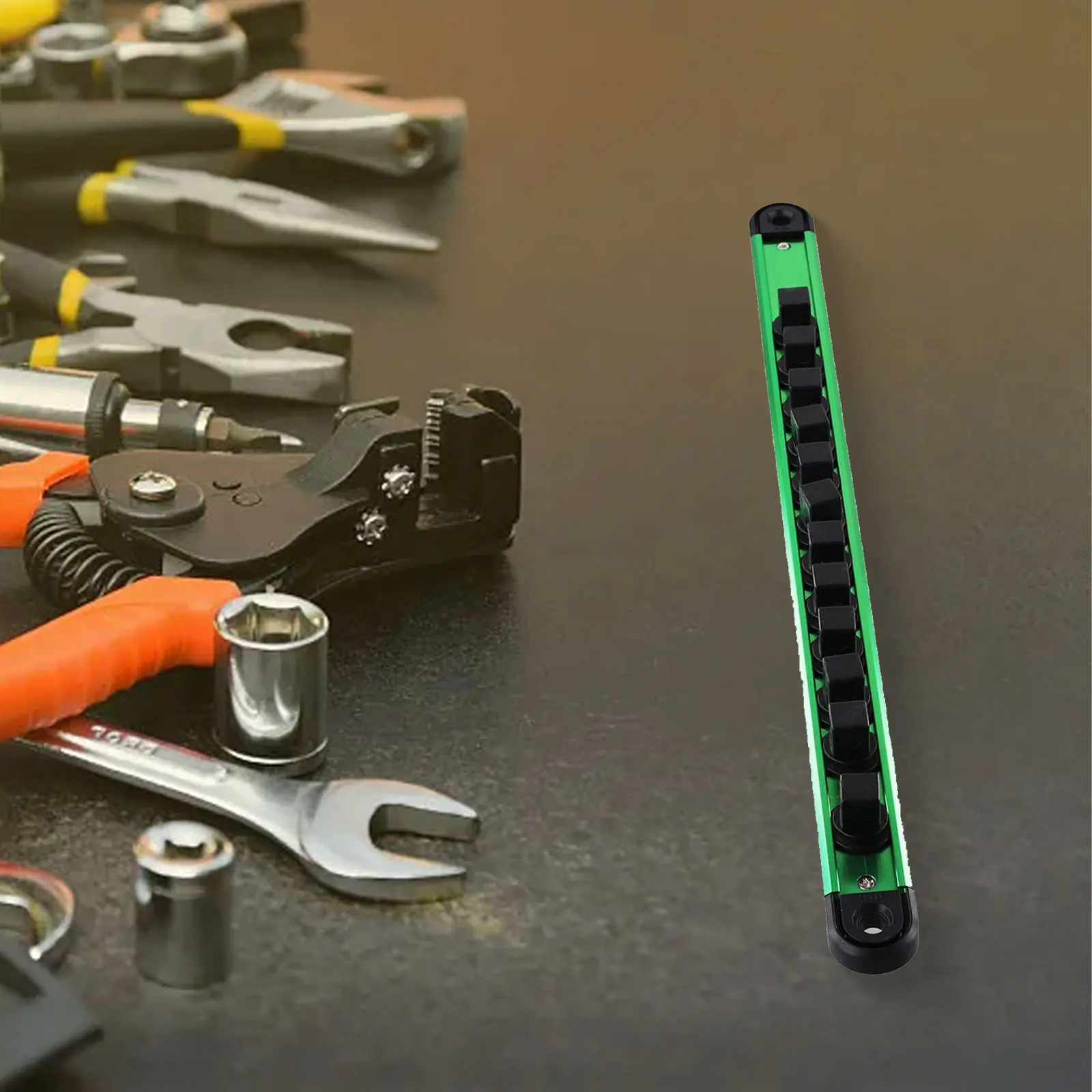 Green Magnetic Socket Organizer for 12-14 Sockets 4 Green Magnetic Socket Organizer for 12-14 Sockets - Image 4