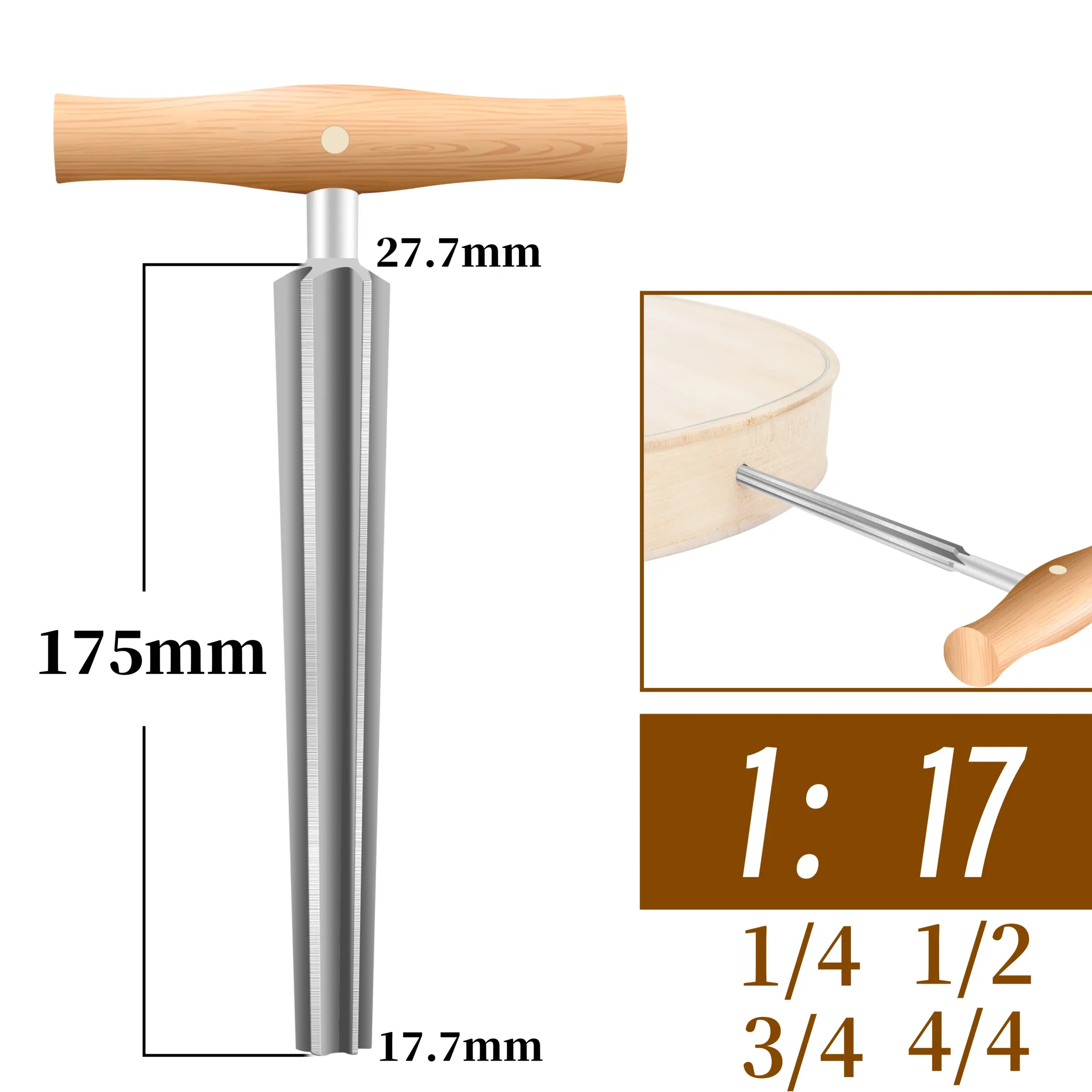 String Instrument Reamer Set Sizes 1/4 to 4/4 6 String Instrument Reamer Set Sizes 1/4 to 4/4 - Image 6