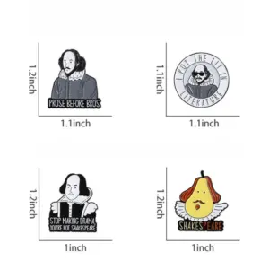 Colorful Shakespeare Literary Brooch Set 11 S56aef0604ae647dba180444f635c54b7A 1