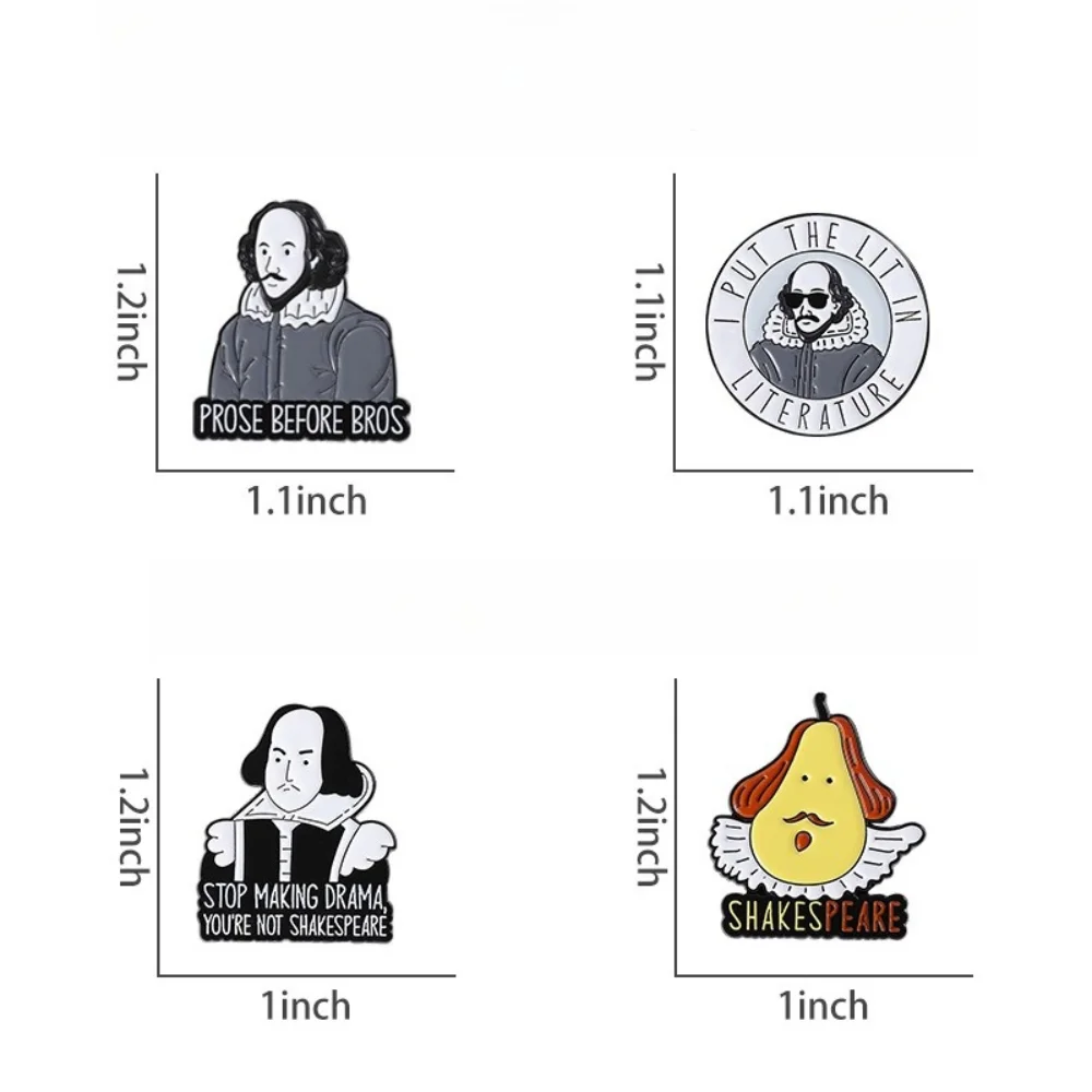 Colorful Shakespeare Literary Brooch Set 2 Colorful Shakespeare Literary Brooch Set - Image 2