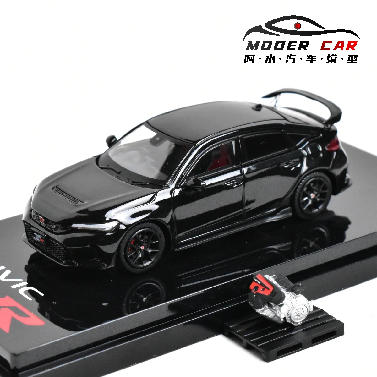 Red 1:64 Honda Civic FL5 Diecast Model 7 Red 1:64 Honda Civic FL5 Diecast Model - Image 7