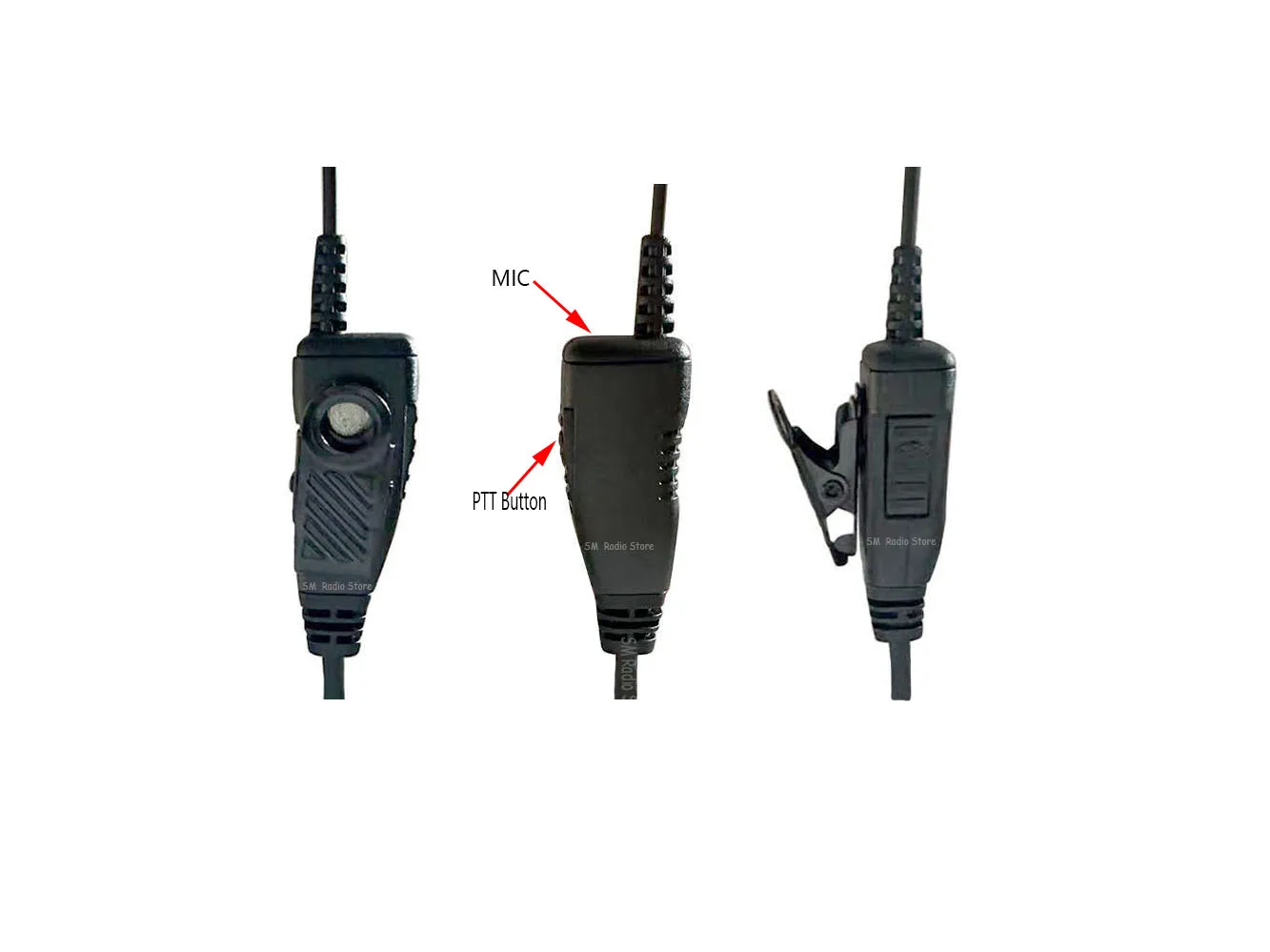 Black Earpiece Headset with PTT Mic for Motorola Models 3 Black Earpiece Headset with PTT Mic for Motorola Models - Image 3