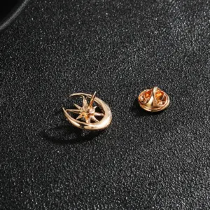 Celestial Star and Moon Brooch - 1.8cm Alloy 12 S5721a33649294e9e959eb7600a619de3m