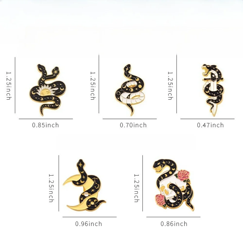 Dark Star Moon Snake Brooch in Six Colors 2 Dark Star Moon Snake Brooch in Six Colors - Image 2