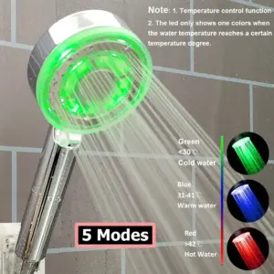 Color-Changing LED Shower Head with Mineral Filtration 18 S57db71f295994061b2eb7a246f03150cS