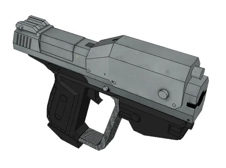 Realistic 1:1 Scale Paper Pistol Model 2 Realistic 1:1 Scale Paper Pistol Model - Image 2