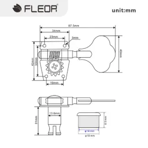 Vintage Open Gear Bass Tuning Peg in Chrome or Black 13 S584c29719eb84f939558960252aa496eU 1