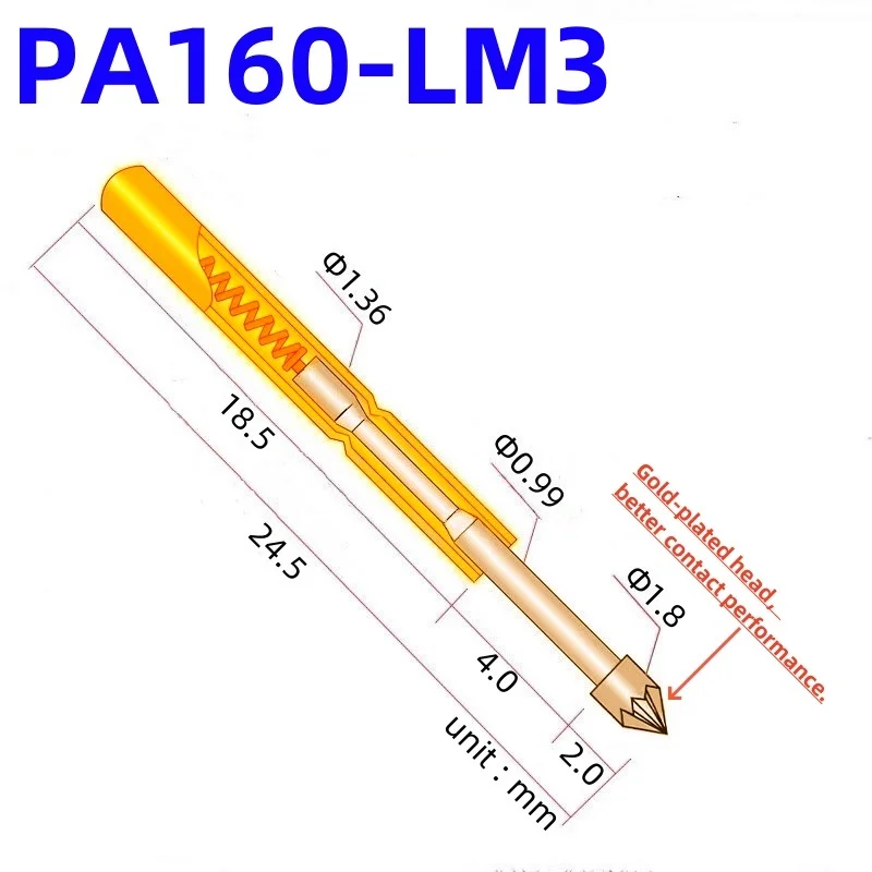 PA160-LM3 Spring Test Probes, 100-Pack 2 PA160-LM3 Spring Test Probes, 100-Pack - Image 2