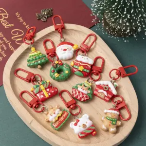 Festive Cartoon Christmas Keychain Collection