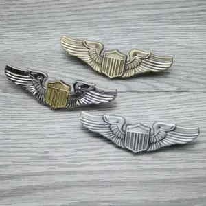 Aviation Wings Pin with Shield Emblem