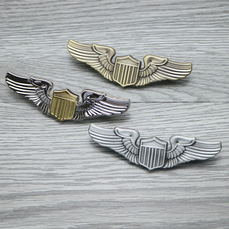 Aviation Wings Pin with Shield Emblem 1 Aviation Wings Pin with Shield Emblem