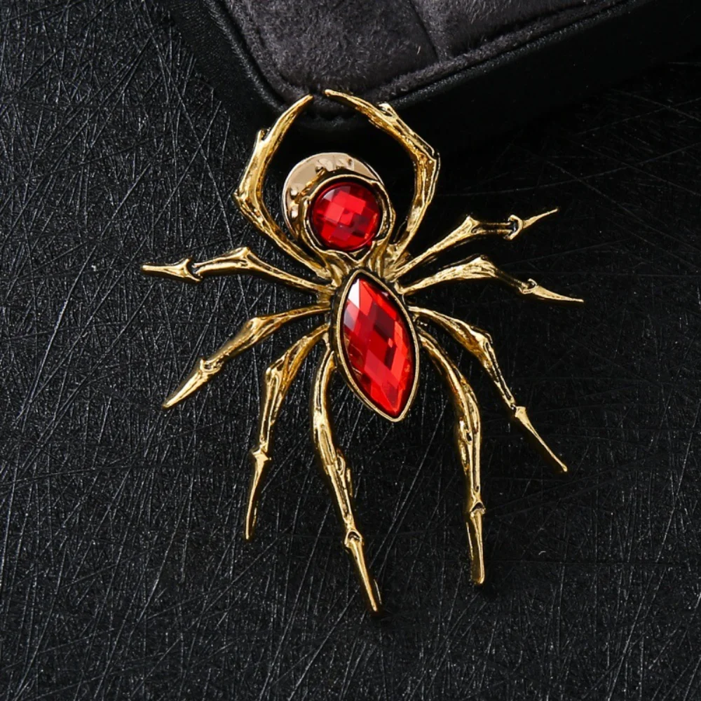 Elegant Blue Gem Spider Brooch in Gold Tone 3 Elegant Blue Gem Spider Brooch in Gold Tone - Image 3