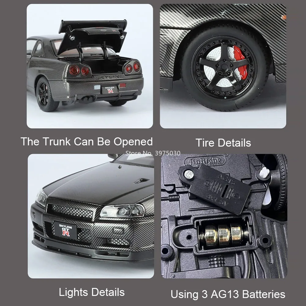 1:24 Nissan GTR-R34 Diecast Model 3 1:24 Nissan GTR-R34 Diecast Model - Image 3