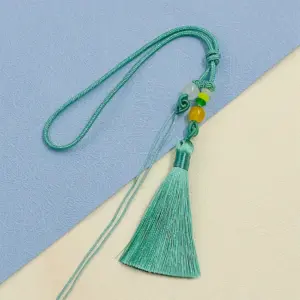 Pastel Pink Handwoven Tassel with Beads 9 S59c4f5305b00465080d5f7b55d42f82bT