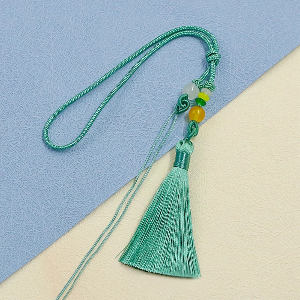 Pastel Pink Handwoven Tassel with Beads 2 Pastel Pink Handwoven Tassel with Beads - Image 2