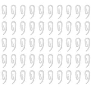 White Plastic Curtain Hooks Set (50/100/200) 16 S5a0435a4c9ca4b0fa13cba27282e3317O