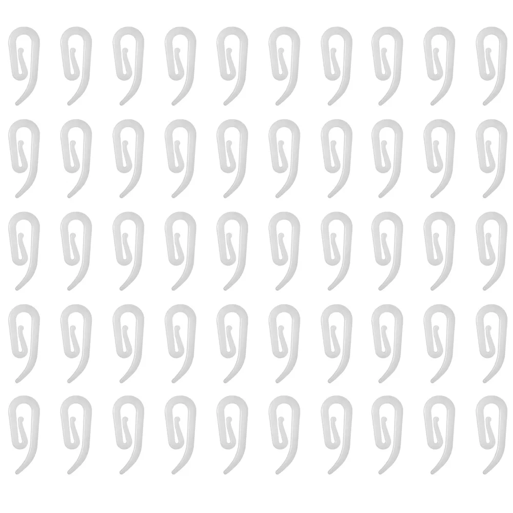White Plastic Curtain Hooks Set (50/100/200) 8 White Plastic Curtain Hooks Set (50/100/200) - Image 8