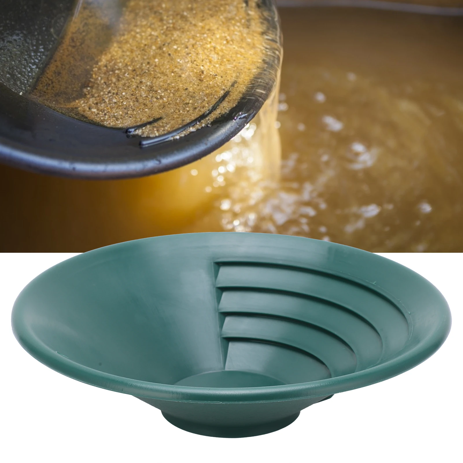 Bright Green 260mm Gold Panning Pan for Beginners 6 Bright Green 260mm Gold Panning Pan for Beginners - Image 6