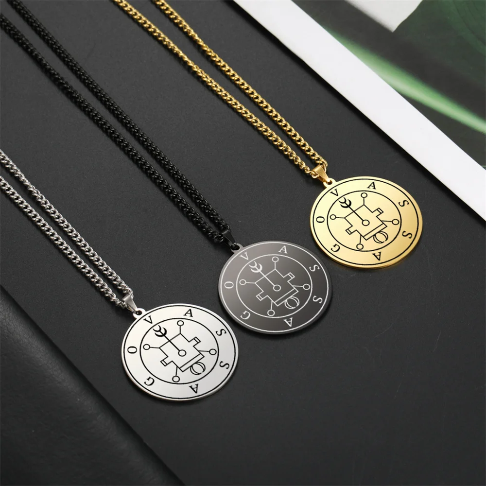 Stainless Steel Satan Sigil Vassago Necklace 3 Stainless Steel Satan Sigil Vassago Necklace - Image 3