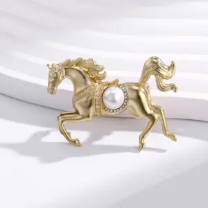 Golden Galloping Horse Brooch for Collectors 11 S5aac43dab4414637a027a698dc0065ad4