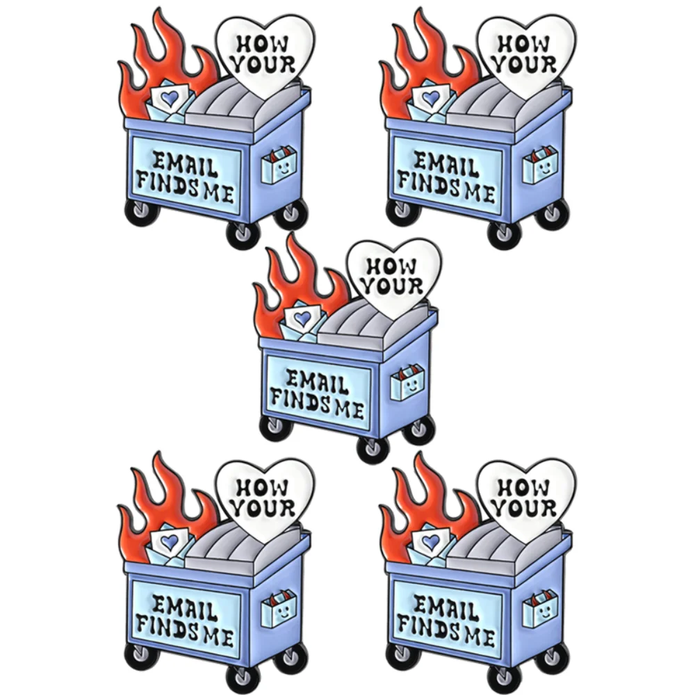 Funny Flame Trash Can Brooch for Style 4 Funny Flame Trash Can Brooch for Style - Image 4