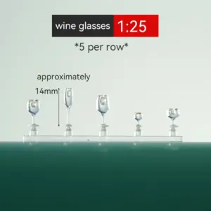 Miniature Clear Plastic Wine Glass Set for Models 15 S5af3c3f1f7784645a44b0ad4e7a14f00h