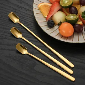 Elegant Gold Stainless Steel Stirring Spoon 14.8cm 10 S5b16f2e06eb14c82ab55b99f1487e906W