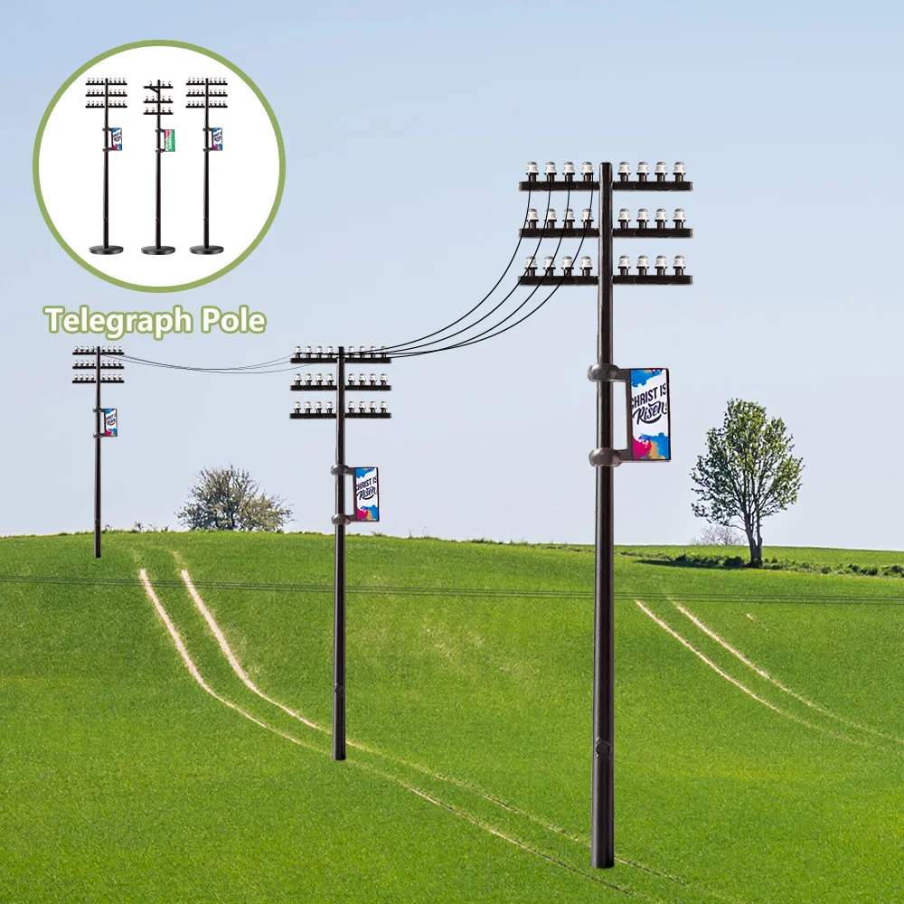 Mini Electric Utility Poles for Dioramas 6 Mini Electric Utility Poles for Dioramas - Image 6