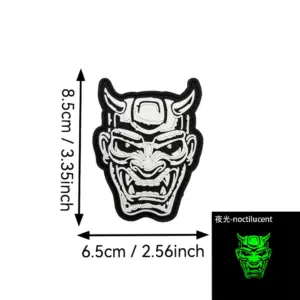 Japanese Hannya Mask Night Glow PVC Patch 19 S5c764975db154793a19e1eb7b0ab34810