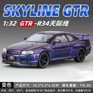 1:32 Nissan Skyline GTR-R34 Diecast Model 18 S5cbd59de0ead45f18f838f8bc7a90852h