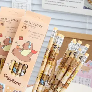 Cute Capybara Wooden Pencil Set with Erasers 9 S5d607a385d8d4265bab0dbadafe11bf3h