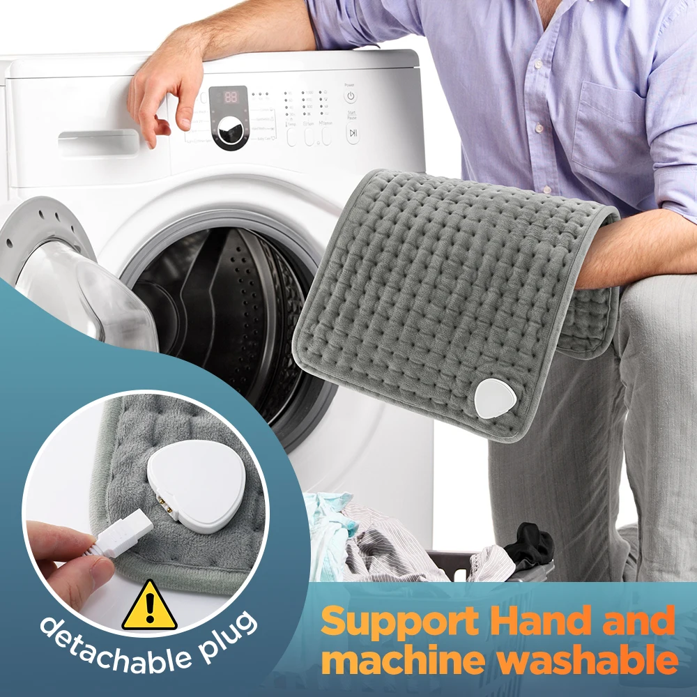 Silver Gray Electric Heating Pad 60x30cm 4 Silver Gray Electric Heating Pad 60x30cm - Image 4