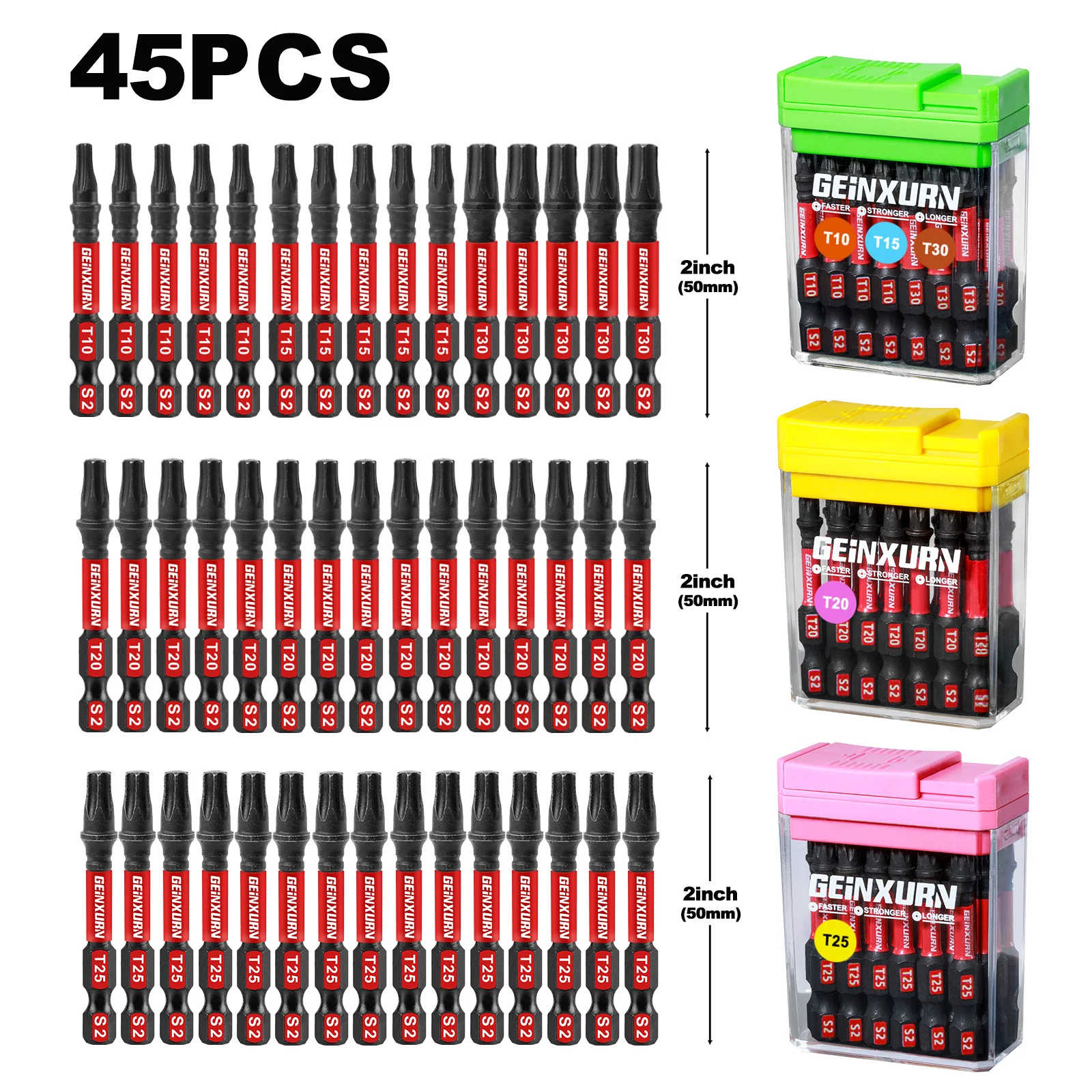 Impact Torx Screwdriver Bits Set 45-Piece, Alloy Steel 7 Impact Torx Screwdriver Bits Set 45-Piece, Alloy Steel - Image 7
