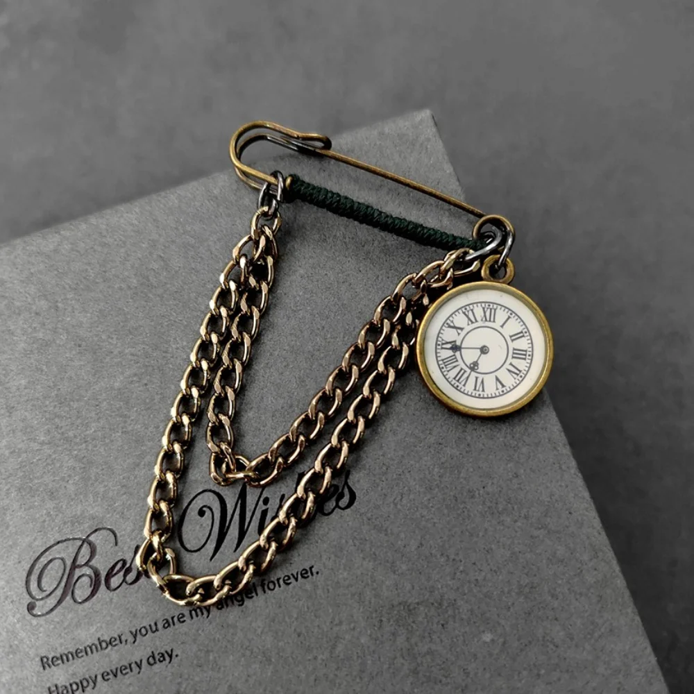 Vintage Punk Chain Pin Brooch with Charms 5 Vintage Punk Chain Pin Brooch with Charms - Image 5