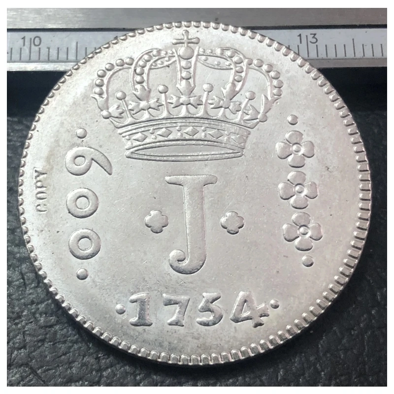 Vintage 1754 Brazil 600 Reis Coin Replica 3 Vintage 1754 Brazil 600 Reis Coin Replica - Image 3