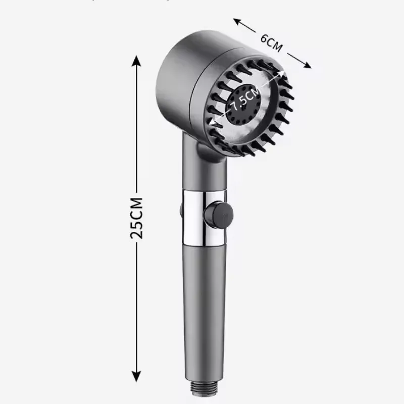 High-Pressure Black Shower Head with 3 Modes 6 High-Pressure Black Shower Head with 3 Modes - Image 6