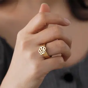 Stainless Steel Pet Lover Ring with Paw Prints 11 S5e33ab5115e94b7993e91b8d2bdc7ac7H