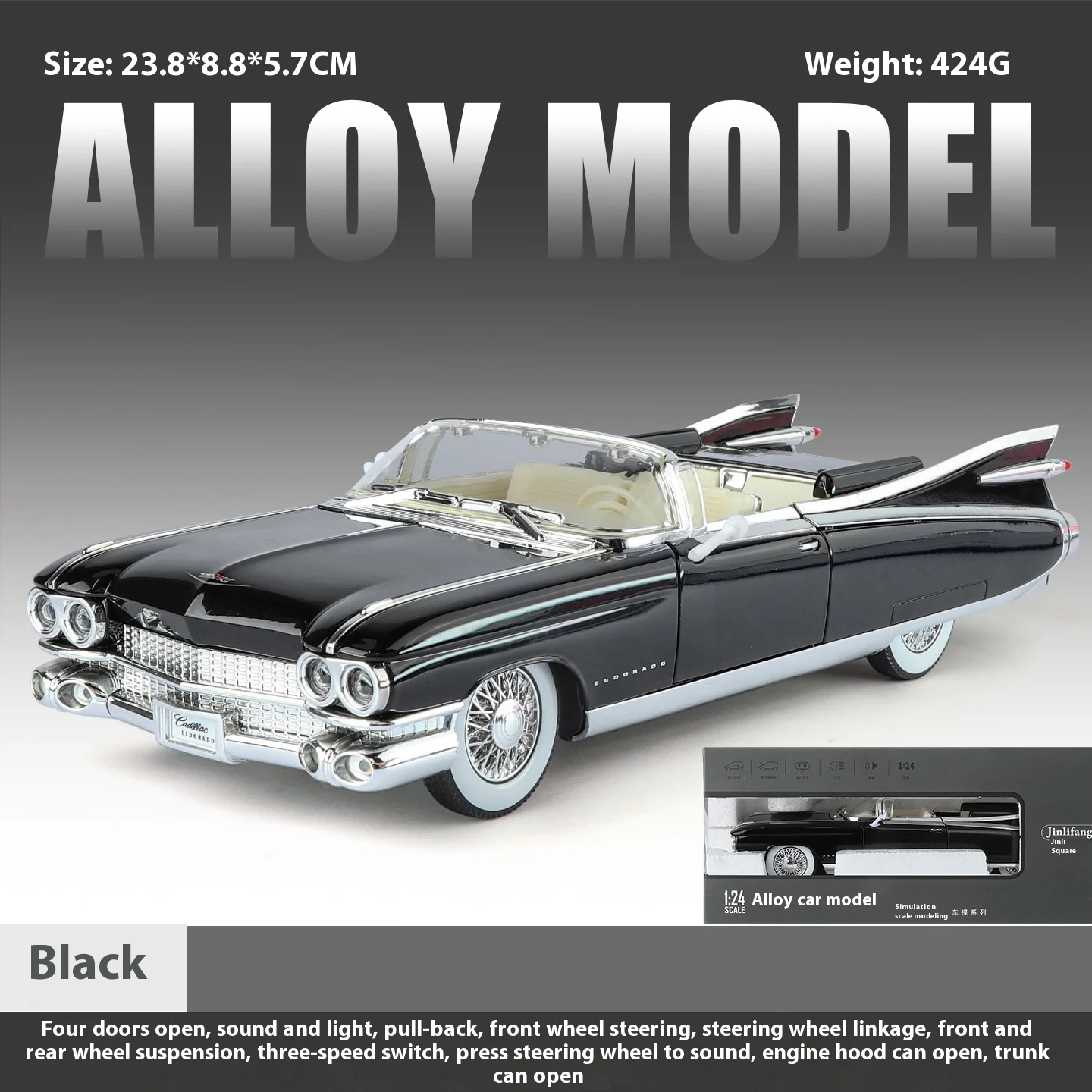 1959 Cadillac Eldorado Diecast Model in Pink 7 1959 Cadillac Eldorado Diecast Model in Pink - Image 7