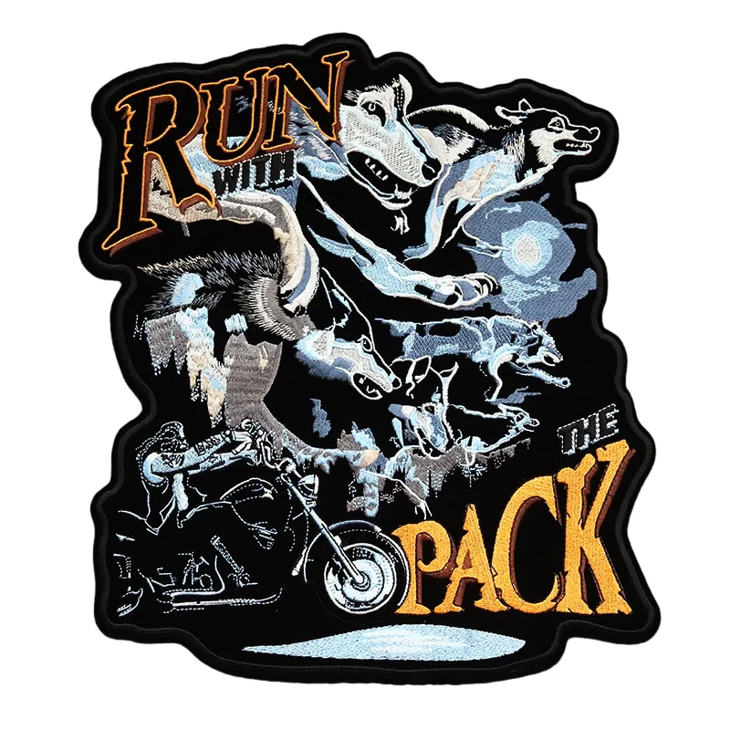 Punk Style Wolf Skull Iron-On Cloth Patch 3 Punk Style Wolf Skull Iron-On Cloth Patch - Image 3