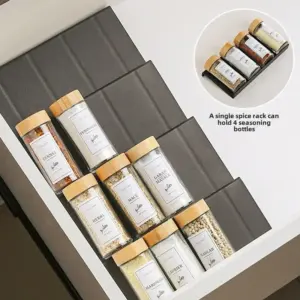 Adjustable Spice Drawer Organizer in White or Black 12 S5eaa9e8a43f7446587fd771a2eec44d5u
